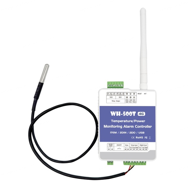 WAYHANG WH-500T 1200 Users Temperature (-55~+125C Accuracy 0.1C) Power Failure Alarm System 4G GSM ABS Material App Remote