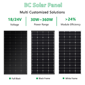 Xu hướng mới 18V <span class=keywords><strong>Monocrystalline</strong></span> BC panel năng lượng mặt trời 100W 150W 200W hpbc <span class=keywords><strong>PV</strong></span> mô-đun năng lượng mặt trời cho off-lưới bipv 18V Hệ Thống Điện - Product Image 3