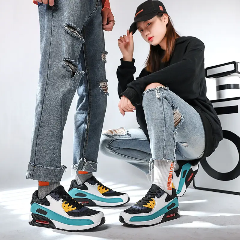중국 도매 패션 플랫폼 화이트 고품질 사용자 정의 통기성 경량 pu 남성 에어 스포츠 신발 운동화