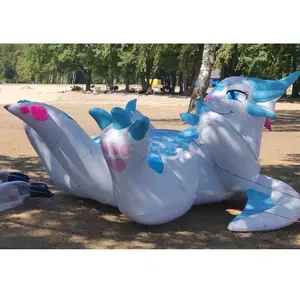 Hot sale inflatable laying white dragon Crystal for advertising model