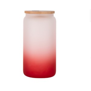 Gobelet en verre givré ombré réutilisable de 12oz, 16oz, 20oz avec couvercle en bambou et paille pour bar et café - Product Image 2