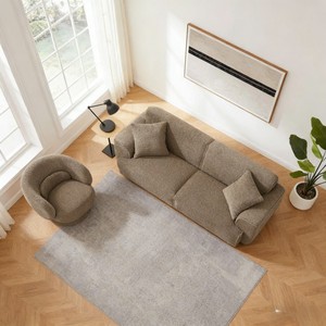 Juego de Muebles para Sala de Estar Dwoo, Diseño Moderno y Minimalista, Sofá Modular de 3 Plazas con Silla Giratoria, para Interiores del Hogar - Product Image 5