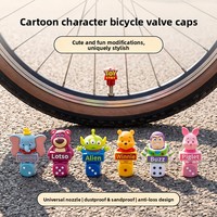 Capuchon anti-poussière créatif en forme de dessin animé pour valves de pneus de vélo, couvre-valve universel pour tiges de valves de pneus de voiture, accessoires de vélo, cadeaux
