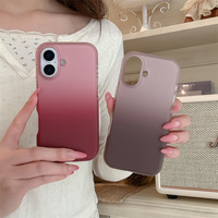 Casing HP Akrilik Lapis Ganda Matte Gradasi Musim Panas Berkualitas Tinggi Anti Benturan Logo Kustom Minimalis