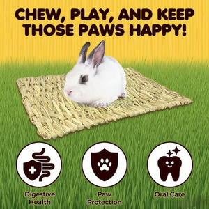 Küçük hayvanlar doğal çim Timothy Timothy Hay Mat & kafes Hay yatak Critter dokuma çim Chew oyuncak Mat küçük hayvan yatak Mat - Product Image 2