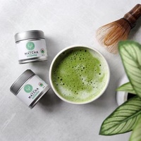 Boîte à matcha vide personnalisée de qualité alimentaire, hermétique, 30 g, boîte à poudre de matcha japonaise, couvercle à vis, boîtes rondes pour thé, emballage