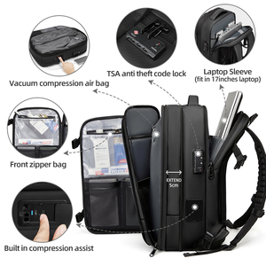 Excelente <span class=keywords><strong>Mochila</strong></span> con Sistema de Vacío de un Solo Toque, Compatible con Apple Find My, para Laptop de 17 Pulgadas, con Separación en Seco y Húmedo, Portátil, Ideal para Paseos Urbanos - Product Image 3