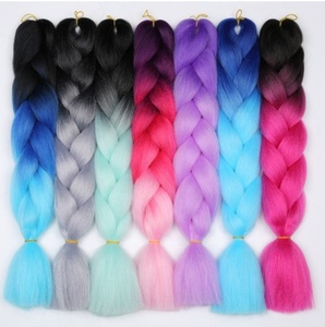 24 pollici 100g Ombre Verde Rosa Pronto per la spedizione del Commercio All'ingrosso di Estensione Dei <span class=keywords><strong>Capelli</strong></span> Sintetici Intrecciare I <span class=keywords><strong>Capelli</strong></span> Jumbo - Product Image 3