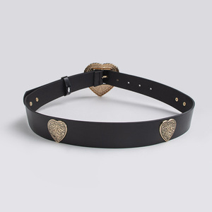 Vente en gros Nouveau Coeur Pièce Métallique <span class=keywords><strong>Ceinture</strong></span> Cloutée <span class=keywords><strong>Ceinture</strong></span> pour <span class=keywords><strong>Femme</strong></span> Or <span class=keywords><strong>Argent</strong></span> Boucle Coeur Amour <span class=keywords><strong>Ceinture</strong></span> en Cuir <span class=keywords><strong>Noir</strong></span> Personnalisée - Product Image 2