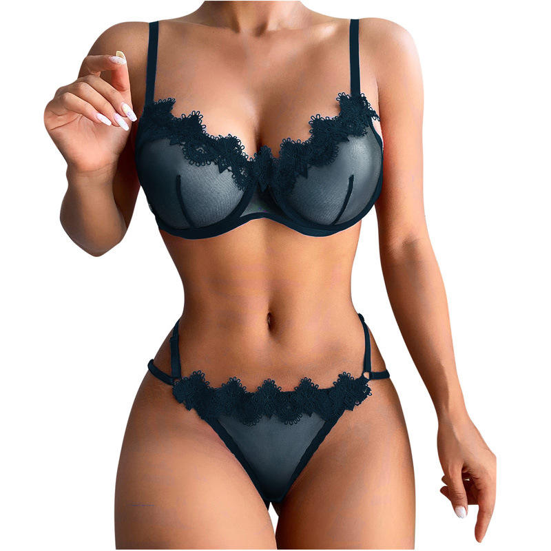 Wholesale Lingeries Ladies Underwear Sexy Bra and Panty New Design Transparent Lace Sensual Erotic Lingerie Sets
