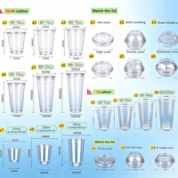 Gobelets en plastique PET transparents personnalisables, écologiques et durables, avec logo sur mesure pour café, milkshakes et boissons froides (plats)