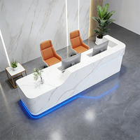 Comptoir de réception moderne en marbre Newstar pour bureau, hôtel, salon de beauté, design moderne pour 3 personnes