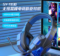 Headset kerja pemain game profesional, earphone LED RGB berkabel USB ANC tahan air untuk olahraga musik DJ Gaming