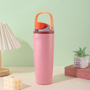 Gobelet isotherme en acier inoxydable MM, grande capacité, bouteille d'eau de sport portable, double usage, gobelet à paille rabattable pour un usage quotidien - Product Image 2