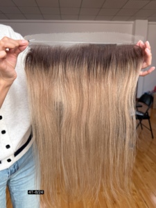 SHY Topper per capelli umani con pizzo frontale, Ombre, Capelli Vergini, Estremità Pieno, Alta Qualità per la Perdita di Capelli sulla Fronte Donna - Product Image 3