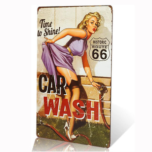 ป้ายโลหะตกแต่งผนังลายสาวพินอัพ โรงรถ บ้านไร่ ห้องน้ำ สวน ภายนอกอาคาร - Product Image 3