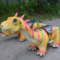 Modèle de scooter animatronique électrique à monnayeur en forme de dinosaure pour enfants, pour parcs d'attractions