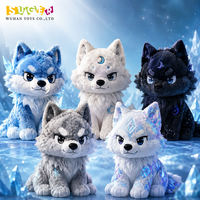 Boneka Serigala Es Ajaib Fantasi yang Dipersonalisasi, Hewan Boneka Bermotif Bulan Elemen Magis
