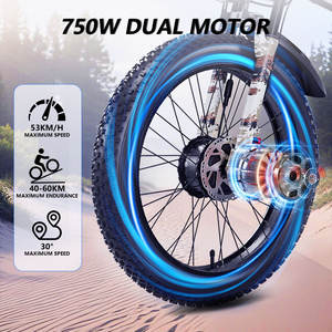 Bicicleta Eléctrica Híbrida AMYET de 24 Pulgadas, Suspensión Completa, Alta Velocidad, 1000W, 52V, Motor Trasero, Neumáticos Gruesos para Todoterreno, UE/EE. UU. - Product Image 3