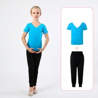 Pantalon de jogging ample pour enfants BX4036, noir, taille élastique, coupe carotte, décontracté, pour filles, idéal pour la danse et la pratique de la danse classique