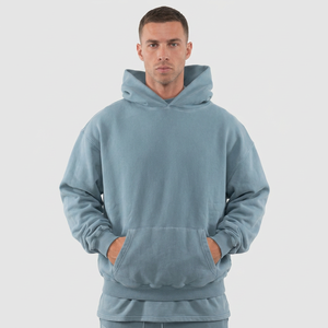 เสื้อฮู้ดดี้ทรงโอเวอร์ไซส์สำหรับฤดูหนาว ผ้าฝ้ายเฟรนช์เทอร์รี่ 100% หนัก 200 กรัม ทรงบ็อกซี่ ไม่มีเชือกผูก - Product Image 1