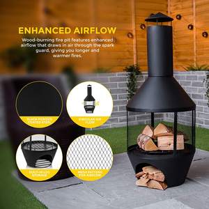 Chiminea Patio Heater Outdoor Garden <b>Fire</b> Pit Traditional Clay Fireplace Backyard Patio Heater - Product Image 6