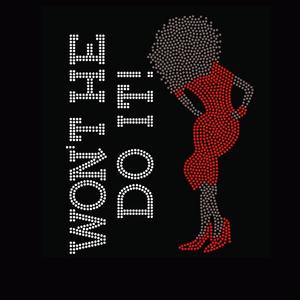 Vente en gros personnalisé ne le fera-t-<span class=keywords><strong>il</strong></span> pas Hotfix Transferts en strass Motifs pour T-shirt - Product Image 1