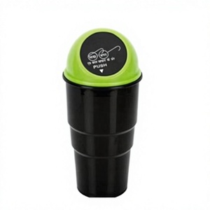 Mini Bote de Basura con Tapa de Empuje, Redondo, de Plástico, para Escritorio, Oficina, Interior de Coche, Contenedor de Reciclaje - Product Image 1