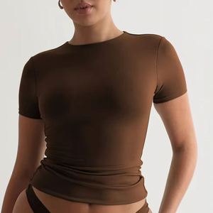 Dropshipping Y2K, ropa de calle de verano, camisetas de manga corta de punto ajustado para mujer, camisetas sexis ajustadas para chicas, camisetas holgadas para mujer - Product Image 2