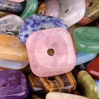Vente en gros d'usine - Perles carrées à grand trou en améthyste naturelle et agate de 30 mm pour la fabrication de bijoux et accessoires de collier