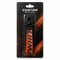 Porte-clés personnalisé avec emballage de vente au détail, étiquette en tissu brodée personnalisée, cadeau promotionnel, accessoire de marque avec logo, vente en gros