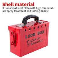 Boîte de rangement métallique de sécurité avec poignée de transport pour dispositifs LOTO industriels (Lockout/Tagout)