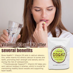 OEM Coconut Oil Softgel 2-in-1 Vitamin D3-und K2-Komplex unterstützt die Kalzium aufnahme Knochen immune und Herz gesundheit für Erwachsene - Product Image 6