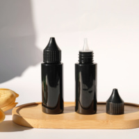 Flacon compte-gouttes en plastique PET noir de haute qualité, 30 ml, flacon compte-gouttes à huile à presser