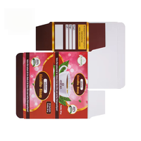 Emballages personnalisés pour thé énergétique à l'hibiscus biologique, impression quadricolore, gaufrage, laminage mat, matériaux recyclés