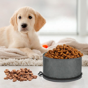 Mangkuk anjing nilon lipat portabel tahan air makanan hewan peliharaan & wadah air untuk perjalanan & penggunaan luar ruangan dengan Logo warna yang dapat disesuaikan - Product Image 5