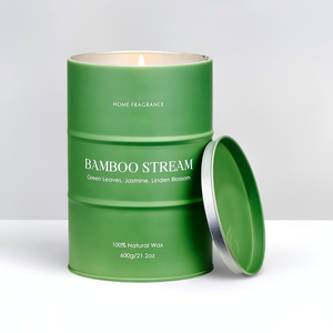 大豆ワックス香り付きキャンドル　エアフレッシュナー　様々な植物の香り　フロスト加工の錫製容器　中サイズ　無煙燃焼 - Product Image 3