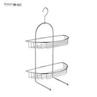 YS02499 Salle De Bains Rangement Douche Rack Double Couche Antirouille Douche Caddy Couleur Personnalisable En Acier Douche Caddy