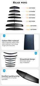 Hydrofoil unisexe série GY, lame <span class=keywords><strong>en</strong></span> fibre <span class=keywords><strong>de</strong></span> carbone <span class=keywords><strong>de</strong></span> <span class=keywords><strong>petite</strong></span> et grande taille, avec mât <span class=keywords><strong>en</strong></span> aluminium, pour la navigation <span class=keywords><strong>en</strong></span> eaux océaniques, <span class=keywords><strong>surf</strong></span>, vente chaude - Product Image 5