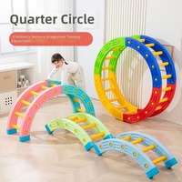 Équipement d'entraînement à l'intégration sensorielle pour enfants, poutre d'équilibre en plastique en forme de quart de cercle, structure d'escalade, 3-6 ans, utilisation en maternelle, pour enfants