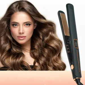 2024 alisador de cabelo com LED elétrico de venda quente nova tecnologia de cerâmica com display de temperatura modelador de cabelo de ferro plano