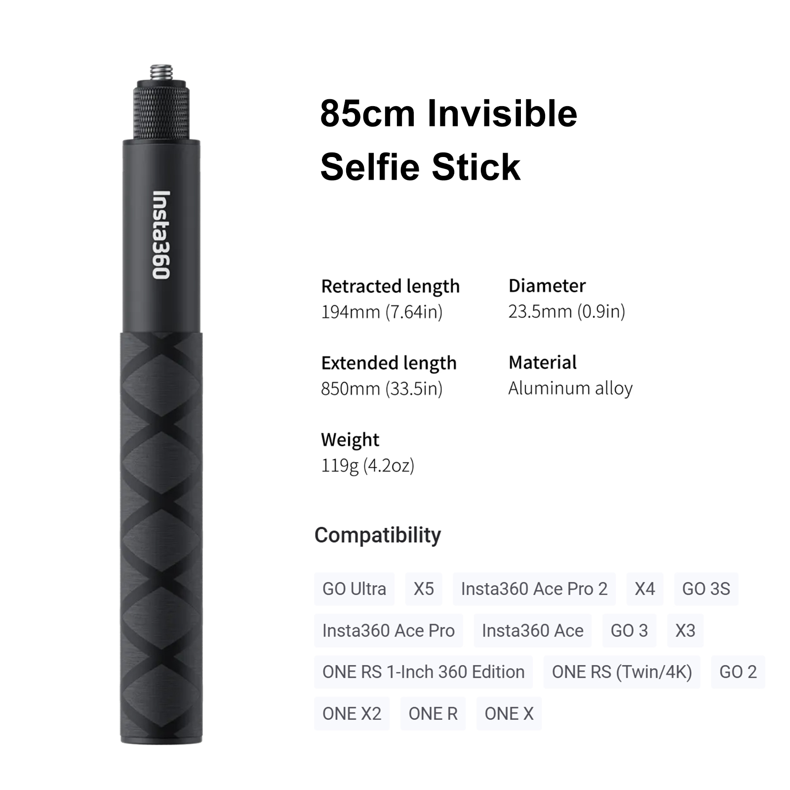 Palo Selfie Invisible de 85cm