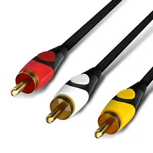 Vellygood 3RCA สายดิจิตอลอะนาล็อกป้องกันสําหรับหูฟังระบบบ้านผู้เล่น RCA to RCA สเตอริโอ 15M