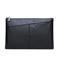 Sacs à Main en Cuir PU Faits Main pour Hommes Grande Pochette de Soirée Sac de Luxe Portefeuille Dragonne Noir