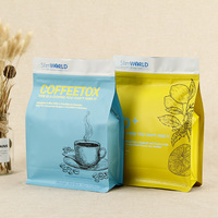 Sachet Doypack Carré Personnalisé avec Valve et Fermeture Éclair, Anti-Humidité, Imprimé pour Emballage Café & Lait, Taille et Logo Personnalisables
