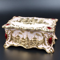 Metall Stil kreative Schloss Schmucks cha tulle High-End mehr schicht ige Emaille farbigen Schmuck Aufbewahrung sbox Geburtstag Hochzeit Geschenk box