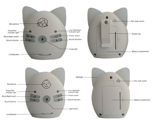 Moniteur numérique sans fil pour bébé, Portable, communication bidirectionnelle, Audio, avec lumière LED, musique et veilleuse - Product Image 5