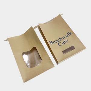 Sac en papier en cuir de vachette à fond pointu avec logo personnalisé, résistant à l'huile, idéal pour les cafés, les boulangeries et les pâtisseries - Product Image 4