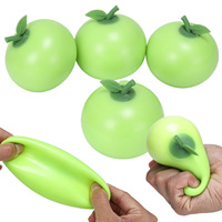 Best-seller transfrontalier : Jouet anti-stress en caoutchouc malléable à rebond lent, motif pomme verte en forme de farine du Zhejiang, pour les 3+ à 35 ans