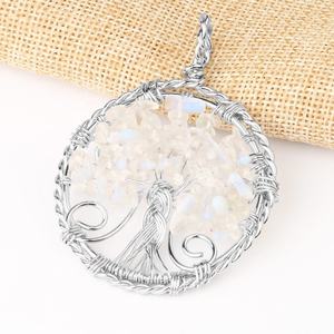 Pendentif de collier en cristal 7 chakras, bijou bohème, fait à la main, Design d'<span class=keywords><strong>arbre</strong></span> de vie, nouvelle collection - Product Image 5